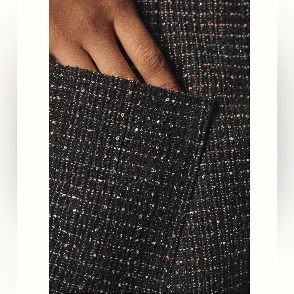 Net Anthropologie Maeve Square Neck Tweed Vest Black Multi - Picture 4 of 12